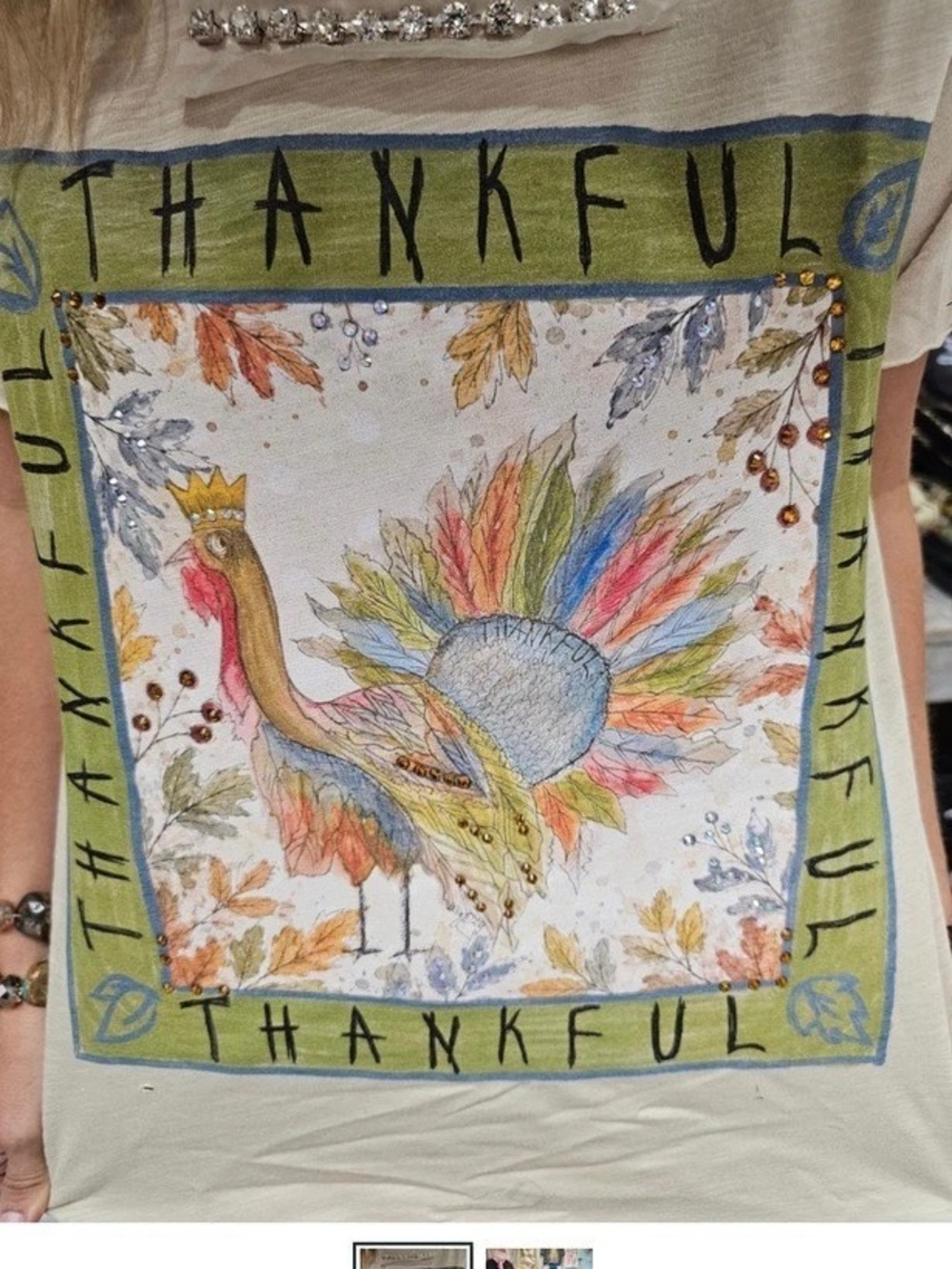 🔥NEW A Rare Bird Thankful Turkey Tattered Tee - NEW for Thanksgiving❣️🦋